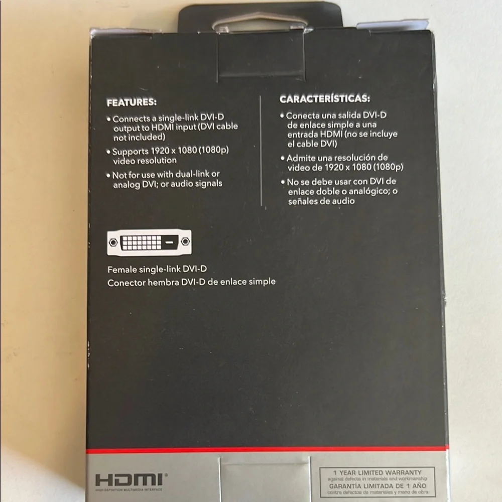 Gray DVI-D to HDMI Adapter
